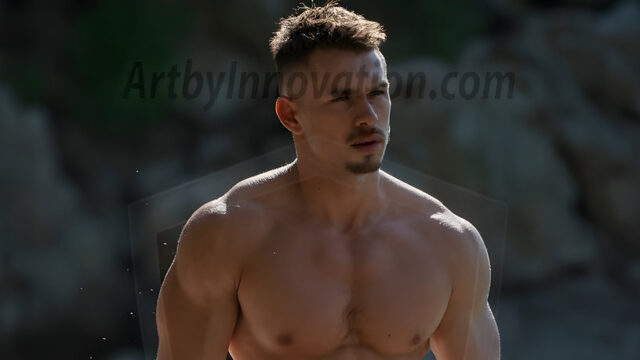 AI-generated HD photos featuring Mermen, The Warriors of the Sea. A collection of over 1,000 AI generated photo images of Mermen Warriors. Shirtless men from all age groups, with slim builds to hot and sexy, muscular body types, and from teenaged boys, to young men, to the handsome Elders. Merman warriors rising from a whirlpool, with a trident in hand, set against a stormy backdrop with dramatic lighting. Vibrant coral reefs, with detailed underwater scenes, highly realistic, with obsidian scales, that shimmer in the sunlight.