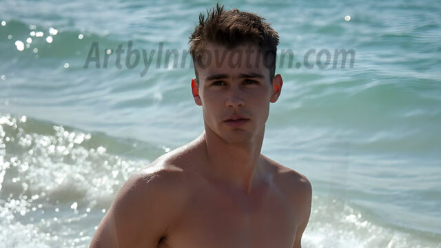 AI-generated HD photos featuring Mermen, The Warriors of the Sea. A collection of over 1,000 AI generated photo images of Mermen Warriors. Shirtless men from all age groups, with slim builds to hot and sexy, muscular body types, and from teenaged boys, to young men, to the handsome Elders. Merman warriors rising from a whirlpool, with a trident in hand, set against a stormy backdrop with dramatic lighting. Vibrant coral reefs, with detailed underwater scenes, highly realistic, with obsidian scales, that shimmer in the sunlight.