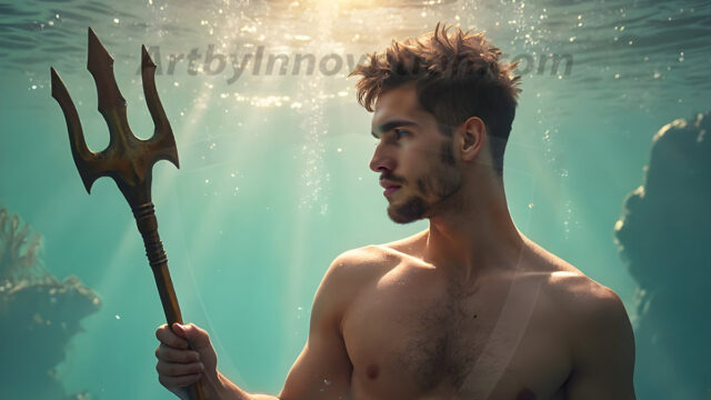AI-generated HD photos featuring Mermen, The Warriors of the Sea. A collection of over 1,000 AI generated photo images of Mermen Warriors. Shirtless men from all age groups, with slim builds to hot and sexy, muscular body types, and from teenaged boys, to young men, to the handsome Elders. Merman warriors rising from a whirlpool, with a trident in hand, set against a stormy backdrop with dramatic lighting. Vibrant coral reefs, with detailed underwater scenes, highly realistic, with obsidian scales, that shimmer in the sunlight.