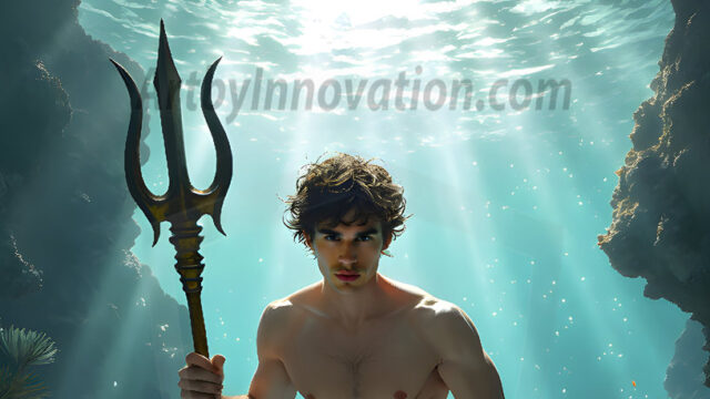 AI-generated HD photos featuring Mermen, The Warriors of the Sea. A collection of over 1,000 AI generated photo images of Mermen Warriors. Shirtless men from all age groups, with slim builds to hot and sexy, muscular body types, and from teenaged boys, to young men, to the handsome Elders. Merman warriors rising from a whirlpool, with a trident in hand, set against a stormy backdrop with dramatic lighting. Vibrant coral reefs, with detailed underwater scenes, highly realistic, with obsidian scales, that shimmer in the sunlight.