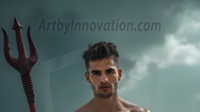 AI-generated HD photos featuring Mermen, The Warriors of the Sea. A collection of over 1,000 AI generated photo images of Mermen Warriors. Shirtless men from all age groups, with slim builds to hot and sexy, muscular body types, and from teenaged boys, to young men, to the handsome Elders. Merman warriors rising from a whirlpool, with a trident in hand, set against a stormy backdrop with dramatic lighting. Vibrant coral reefs, with detailed underwater scenes, highly realistic, with obsidian scales, that shimmer in the sunlight.