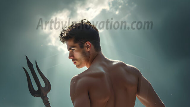 AI-generated HD photos featuring Mermen, The Warriors of the Sea. A collection of over 1,000 AI generated photo images of Mermen Warriors. Shirtless men from all age groups, with slim builds to hot and sexy, muscular body types, and from teenaged boys, to young men, to the handsome Elders. Merman warriors rising from a whirlpool, with a trident in hand, set against a stormy backdrop with dramatic lighting. Vibrant coral reefs, with detailed underwater scenes, highly realistic, with obsidian scales, that shimmer in the sunlight.