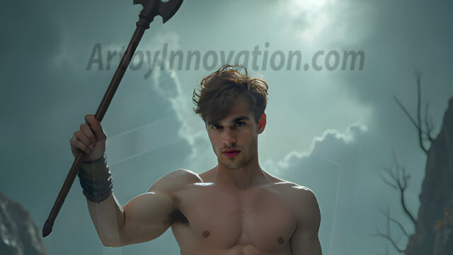 AI-generated HD photos featuring Mermen, The Warriors of the Sea. A collection of over 1,000 AI generated photo images of Mermen Warriors. Shirtless men from all age groups, with slim builds to hot and sexy, muscular body types, and from teenaged boys, to young men, to the handsome Elders. Merman warriors rising from a whirlpool, with a trident in hand, set against a stormy backdrop with dramatic lighting. Vibrant coral reefs, with detailed underwater scenes, highly realistic, with obsidian scales, that shimmer in the sunlight.