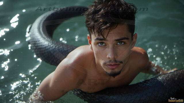 Mermen, The Warriors of the Sea - Male Fantasy Art, brought to life through AI.