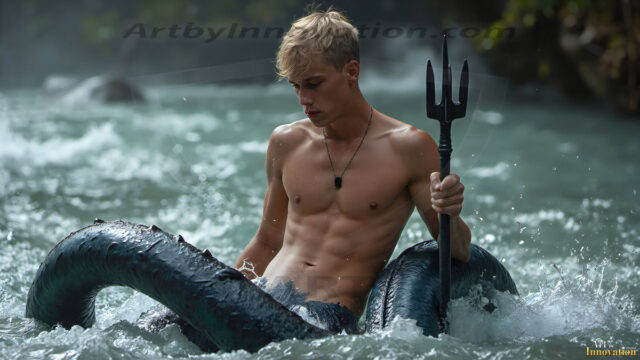 Mermen, The Warriors of the Sea - Male Fantasy Art, brought to life through AI.