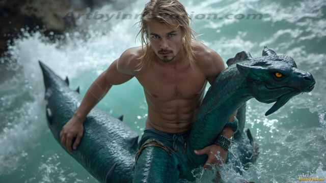 Mermen, The Warriors of the Sea - Male Fantasy Art, brought to life through AI.