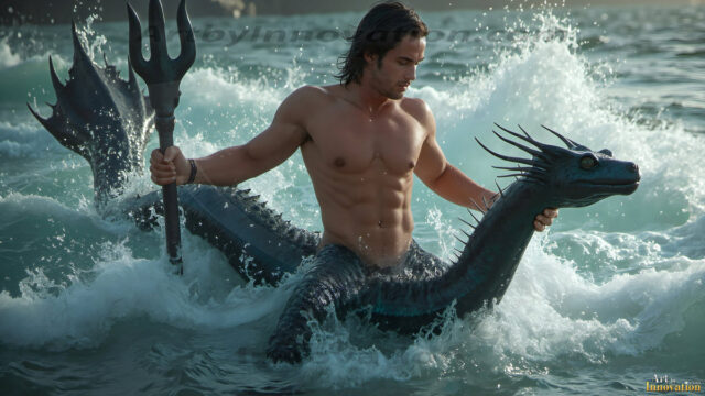 Mermen, The Warriors of the Sea - Male Fantasy Art, brought to life through AI.