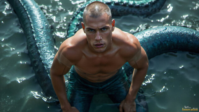 Mermen, The Warriors of the Sea - Male Fantasy Art, brought to life through AI.