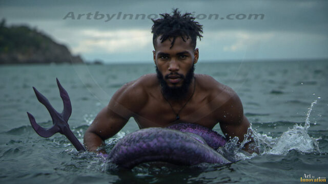 Mermen, The Warriors of the Sea - Male Fantasy Art, brought to life through AI.