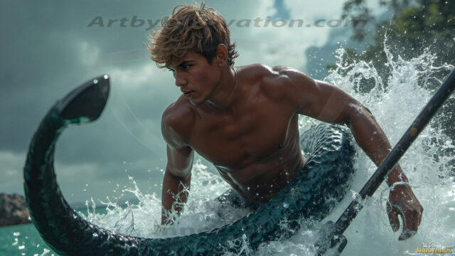 Mermen, The Warriors of the Sea - Male Fantasy Art, brought to life through AI.