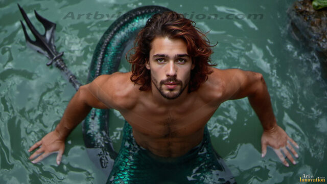 Mermen, The Warriors of the Sea - Male Fantasy Art, brought to life through AI.