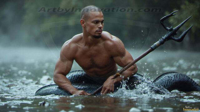 Mermen, The Warriors of the Sea - Male Fantasy Art, brought to life through AI.