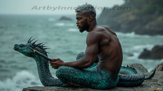 Mermen, The Warriors of the Sea - Male Fantasy Art, brought to life through AI.