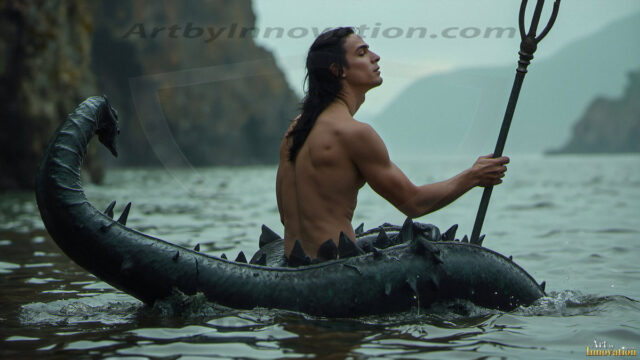 Mermen, The Warriors of the Sea - Male Fantasy Art, brought to life through AI.