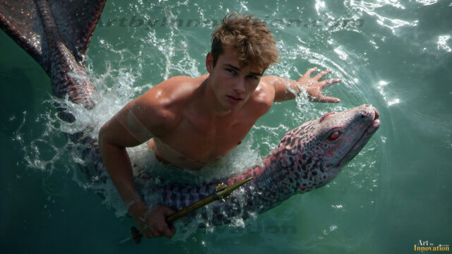 Mermen, The Warriors of the Sea - Male Fantasy Art, brought to life through AI.