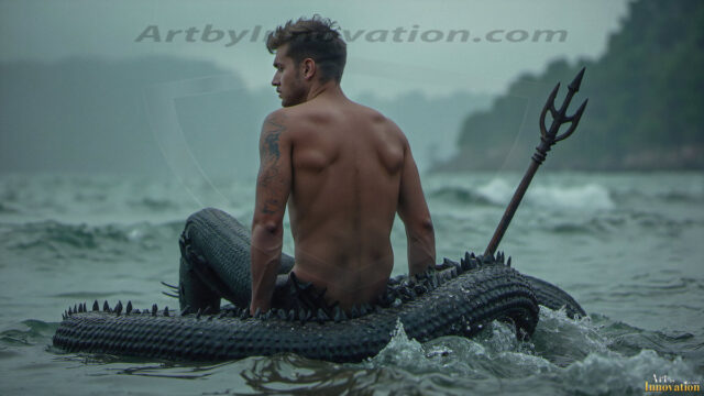Mermen, The Warriors of the Sea - Male Fantasy Art, brought to life through AI.