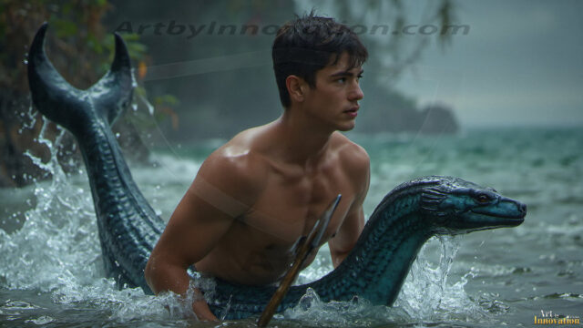 Mermen, The Warriors of the Sea - Male Fantasy Art, brought to life through AI.