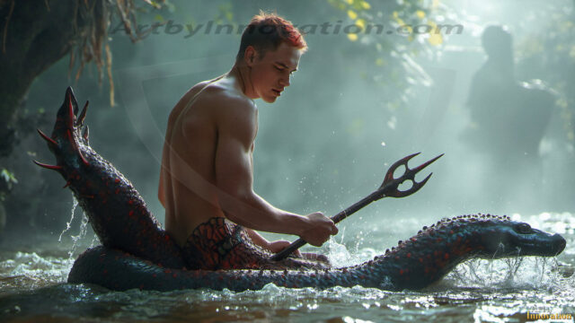Mermen, The Warriors of the Sea - Male Fantasy Art, brought to life through AI.