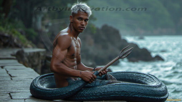 Mermen, The Warriors of the Sea - Male Fantasy Art, brought to life through AI.