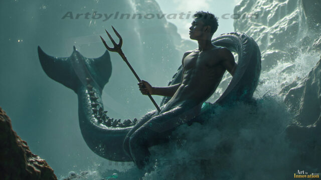 Mermen, The Warriors of the Sea - Male Fantasy Art, brought to life through AI.