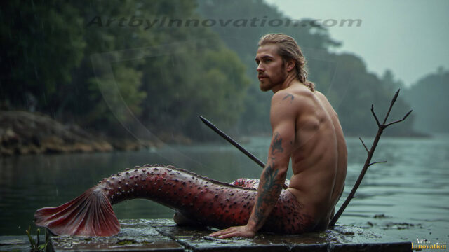 Mermen, The Warriors of the Sea - Male Fantasy Art, brought to life through AI.