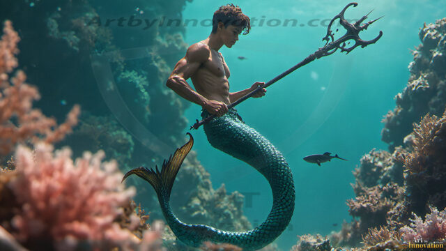 Mermen, The Warriors of the Sea - Male Fantasy Art, brought to life through AI.