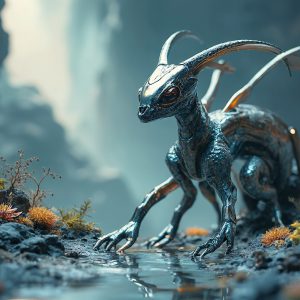 Amazing Alien Life forms and Planets. Fantasy Photographs, by Art by Innovation. Vibrant and detailed, high-resolution quality rendering of fantasy worlds with amazing creatures, both the fauna and flora, that might exist on alien worlds.