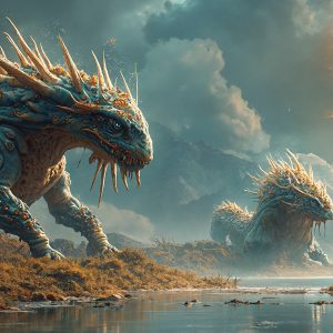 Amazing Alien Life forms and Planets. Fantasy Photographs, by Art by Innovation. Vibrant and detailed, high-resolution quality rendering of fantasy worlds with amazing creatures, both the fauna and flora, that might exist on alien worlds.