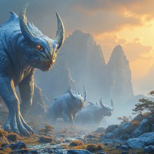 Amazing Alien Life forms and Planets. Fantasy Photographs, by Art by Innovation. Vibrant and detailed, high-resolution quality rendering of fantasy worlds with amazing creatures, both the fauna and flora, that might exist on alien worlds.