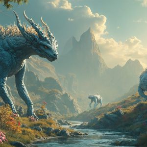 Amazing Alien Life forms and Planets. Fantasy Photographs, by Art by Innovation. Vibrant and detailed, high-resolution quality rendering of fantasy worlds with amazing creatures, both the fauna and flora, that might exist on alien worlds.