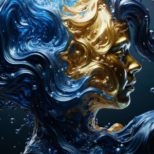 Metallic Liquid Shapes Wallpaper Backgrounds - HD Desktop Wallpaper Background.
Colors: Blue, Gold.
Art by Innovation — Explore the innovative world of AI-generated art, where technology meets creativity to transform your artistic vision into stunning digital masterpieces.