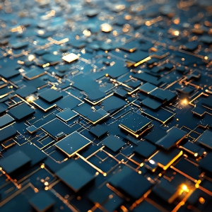 Amazing Graphics Art Collection: Gold, Blue, & Black Technology - HD Desktop Wallpaper & Backgrounds.