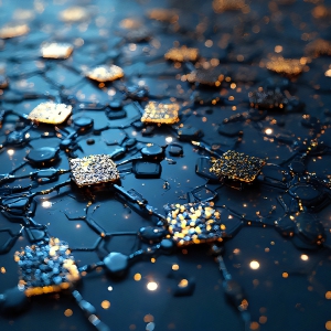 Amazing Graphics Art Collection: Gold, Blue, & Black Technology - HD Desktop Wallpaper & Backgrounds.