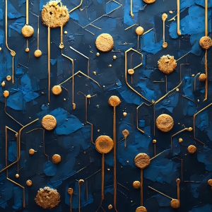 Amazing Graphics Art Collection: Gold, Blue, & Black Technology - HD Desktop Wallpaper & Backgrounds.