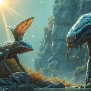 Amazing Alien Life forms and Planets. Fantasy Photographs, by Art by Innovation. Vibrant and detailed, high-resolution quality rendering of fantasy worlds with amazing creatures, both the fauna and flora, that might exist on alien worlds.