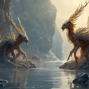 Amazing Alien Life forms and Planets. Fantasy Photographs, by Art by Innovation. Vibrant and detailed, high-resolution quality rendering of fantasy worlds with amazing creatures, both the fauna and flora, that might exist on alien worlds.