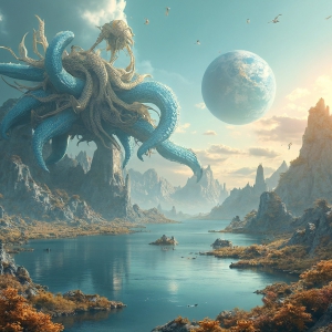 Amazing Alien Life forms and Planets. Fantasy Photographs, by Art by Innovation. Vibrant and detailed, high-resolution quality rendering of fantasy worlds with amazing creatures, both the fauna and flora, that might exist on alien worlds.