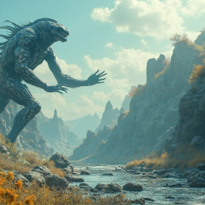 Amazing Alien Life forms and Planets. Fantasy Photographs, by Art by Innovation. Vibrant and detailed, high-resolution quality rendering of fantasy worlds with amazing creatures, both the fauna and flora, that might exist on alien worlds.