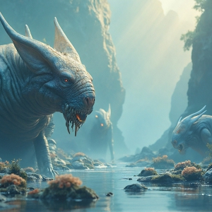 Amazing Alien Life forms and Planets. Fantasy Photographs, by Art by Innovation. Vibrant and detailed, high-resolution quality rendering of fantasy worlds with amazing creatures, both the fauna and flora, that might exist on alien worlds.