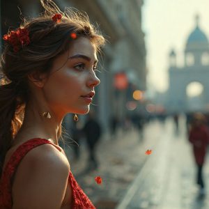 A collection of pictures of beautiful women from various locations around the world. This collection of images was created using AI and includes a mixture of real world locations, as well as fantasy settings. The image prompt was wrote to the make the background a high priority along with the model in the photograph.