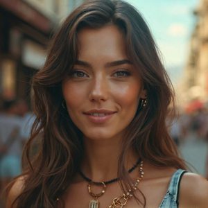 A collection of pictures of beautiful women from various locations around the world. This collection of images was created using AI and includes a mixture of real world locations, as well as fantasy settings. The image prompt was wrote to the make the background a high priority along with the model in the photograph.