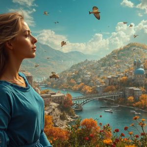 A collection of pictures of beautiful women from various locations around the world. This collection of images was created using AI and includes a mixture of real world locations, as well as fantasy settings. The image prompt was wrote to the make the background a high priority along with the model in the photograph.