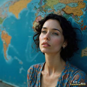 A collection of pictures of beautiful women from various locations around the world. This collection of images was created using AI and includes a mixture of real world locations, as well as fantasy settings. The image prompt was wrote to the make the background a high priority along with the model in the photograph.