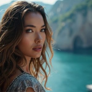 A collection of pictures of beautiful women from various locations around the world. This collection of images was created using AI and includes a mixture of real world locations, as well as fantasy settings. The image prompt was wrote to the make the background a high priority along with the model in the photograph.