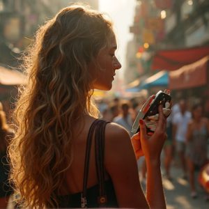 A collection of pictures of beautiful women from various locations around the world. This collection of images was created using AI and includes a mixture of real world locations, as well as fantasy settings. The image prompt was wrote to the make the background a high priority along with the model in the photograph.