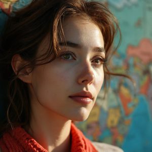 A collection of pictures of beautiful women from various locations around the world. This collection of images was created using AI and includes a mixture of real world locations, as well as fantasy settings. The image prompt was wrote to the make the background a high priority along with the model in the photograph.