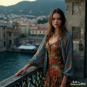 A collection of pictures of beautiful women from various locations around the world. This collection of images was created using AI and includes a mixture of real world locations, as well as fantasy settings. The image prompt was wrote to the make the background a high priority along with the model in the photograph.