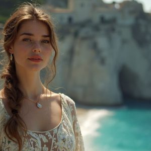 A collection of pictures of beautiful women from various locations around the world. This collection of images was created using AI and includes a mixture of real world locations, as well as fantasy settings. The image prompt was wrote to the make the background a high priority along with the model in the photograph.