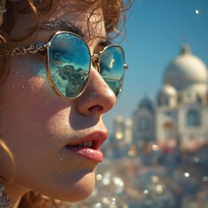 A collection of pictures of beautiful women from various locations around the world. This collection of images was created using AI and includes a mixture of real world locations, as well as fantasy settings. The image prompt was wrote to the make the background a high priority along with the model in the photograph.