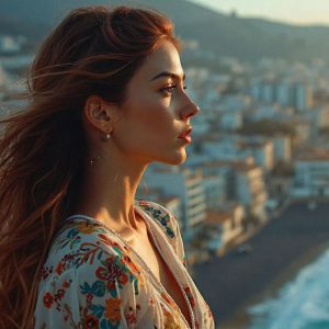 A collection of pictures of beautiful women from various locations around the world. This collection of images was created using AI and includes a mixture of real world locations, as well as fantasy settings. The image prompt was wrote to the make the background a high priority along with the model in the photograph.